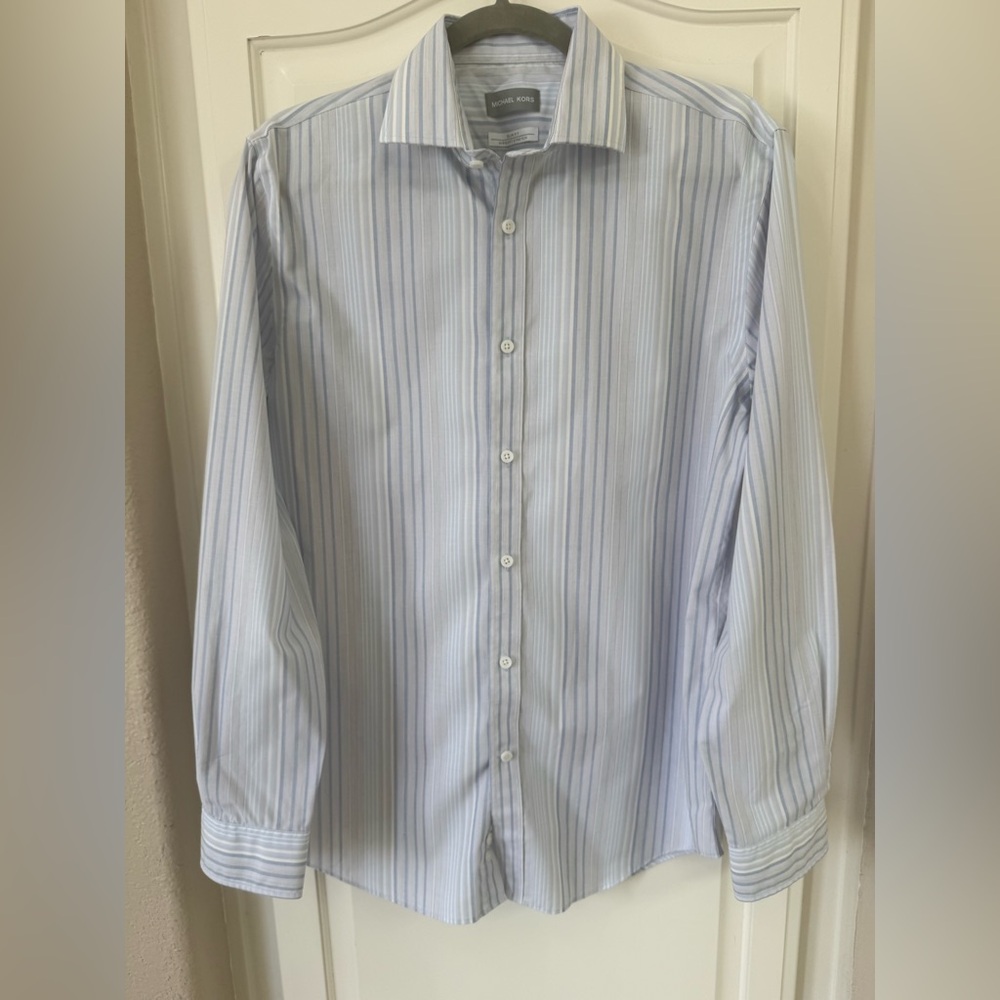Michael Kors airsoft stretch no iron slim fit medium 15 1/2 32/33 dress shirt